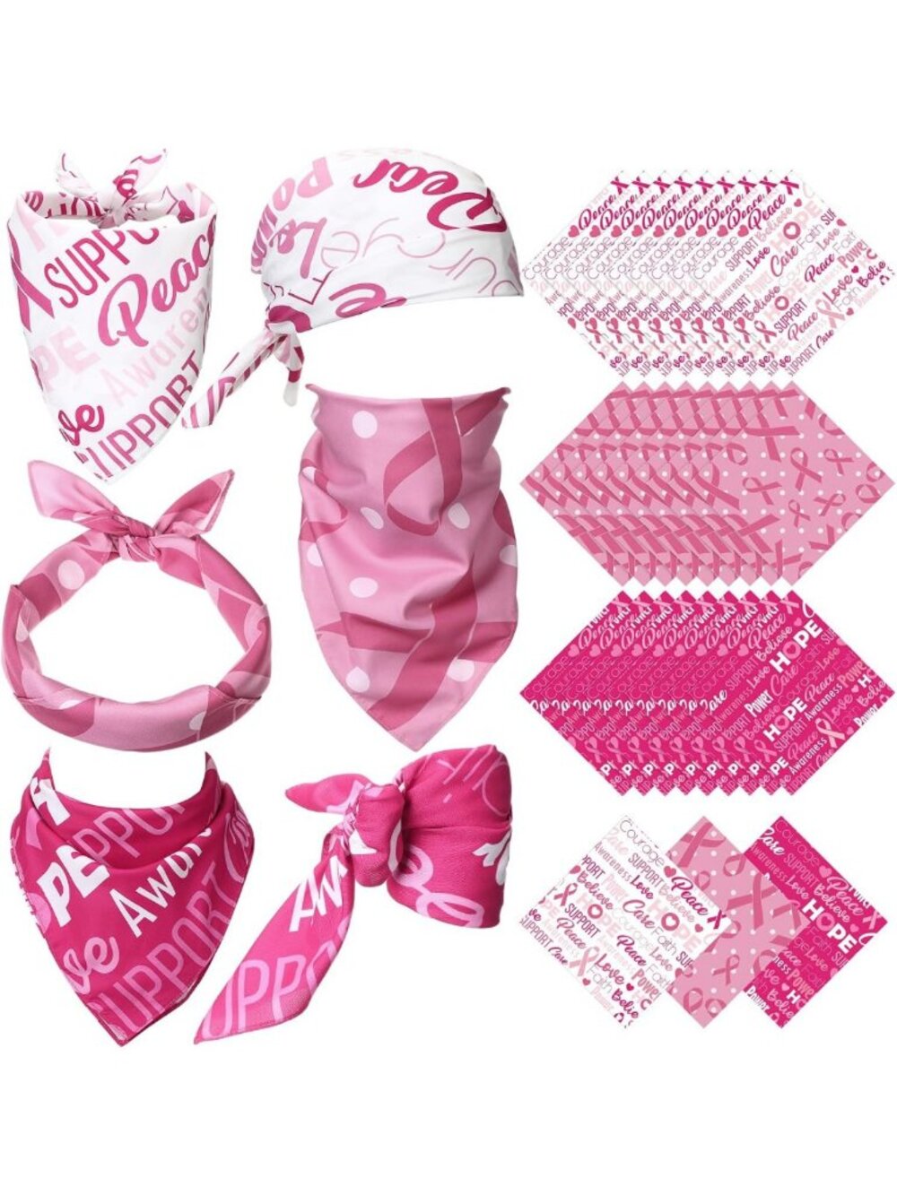 Bulk Pink Bandanas for Breast Cancer Awareness - Stylish & Supportive